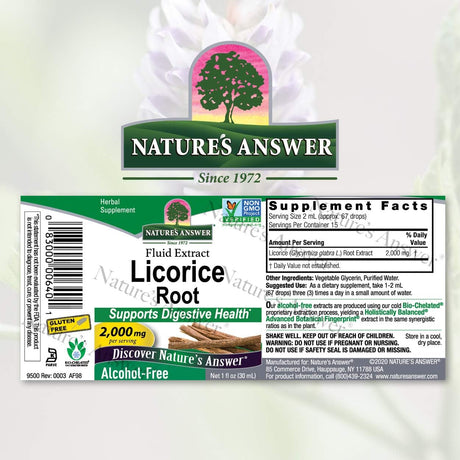 Raíz de Regaliz 1oz | Nature's Answer | Salud Digestiva | 2 Pack