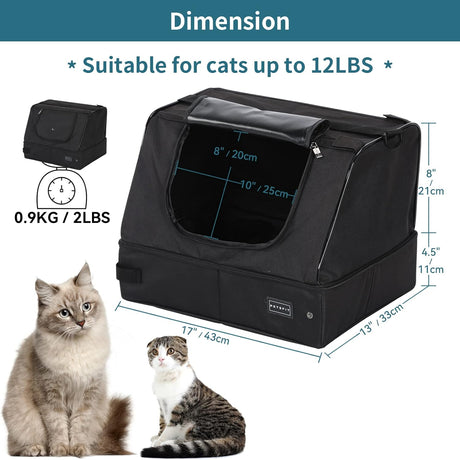 Caja de arena portátil de viaje mejorada para gatos Petsfit