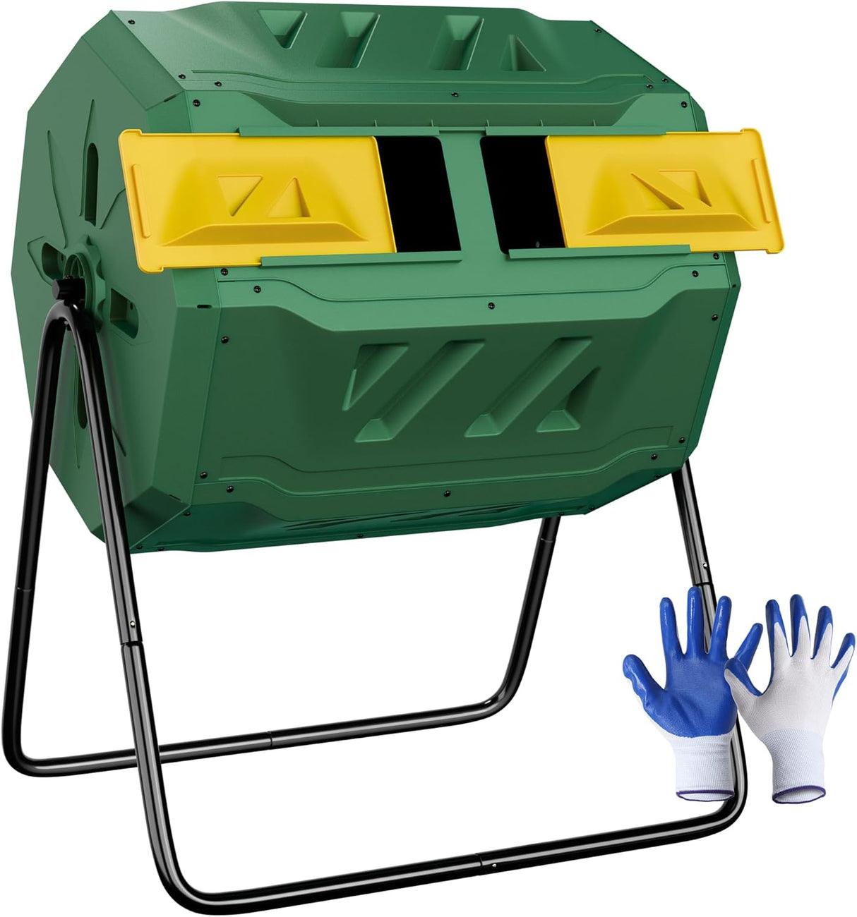 Compostador Giratorio 43 Galones con Puerta Deslizante Verde