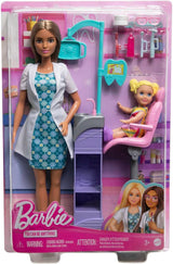 Barbie Carreras Set Dentista con Muñeca Doctor, Accesorios