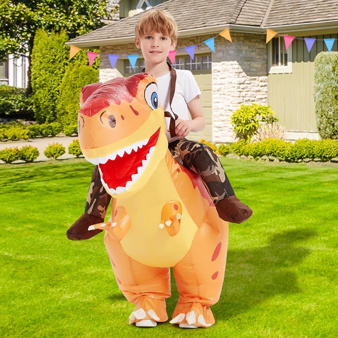 Disfraz Inflable Dinosaurio para Niños COMIN, Divertido Halloween