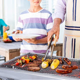 Parrilla de carbón portátil, acero inoxidable, plegable, grande