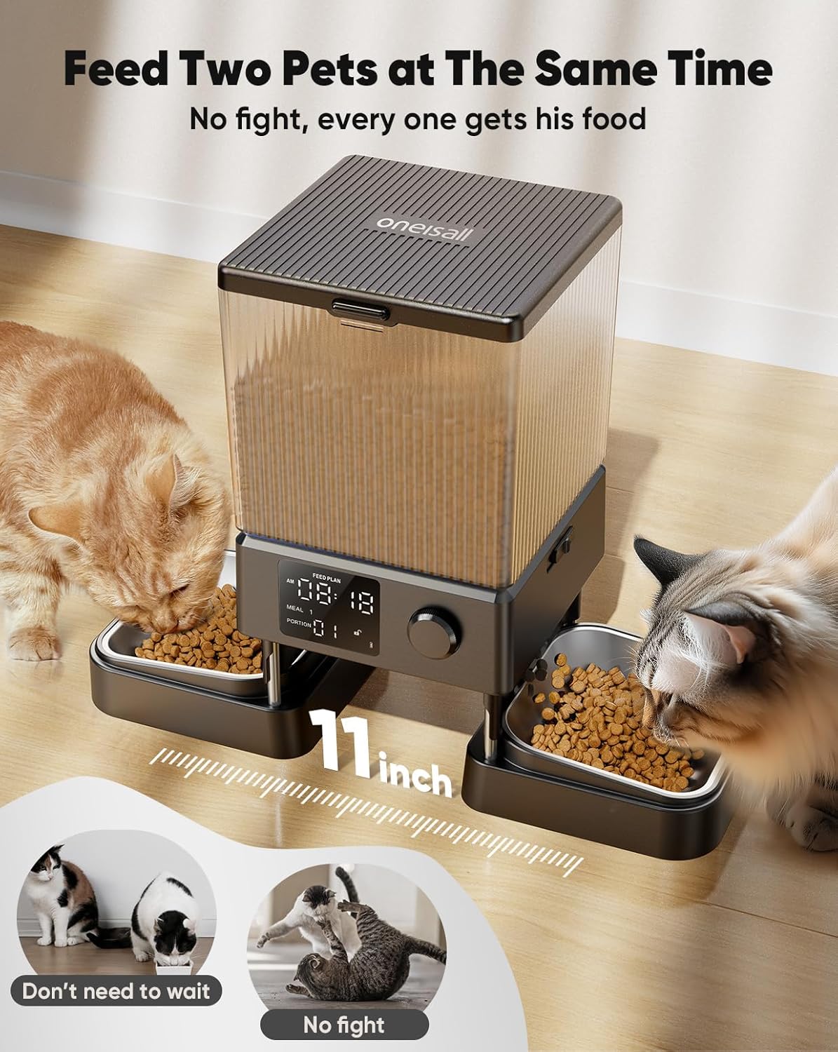 Comedero Automático para Gatos oneisall 20 Tazas/5L Model: 2023