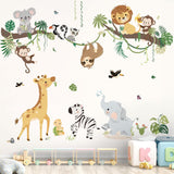 Decalmile Stickers Animales Selva para Habitaciones Infantiles