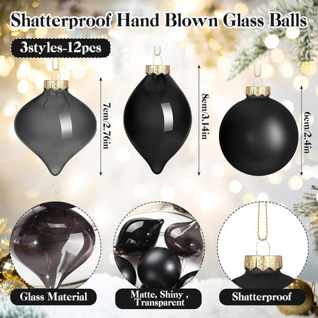 Conjunto de 12 Bolas de Vidrio Zomiboo 3.15 para Árbol Navidad