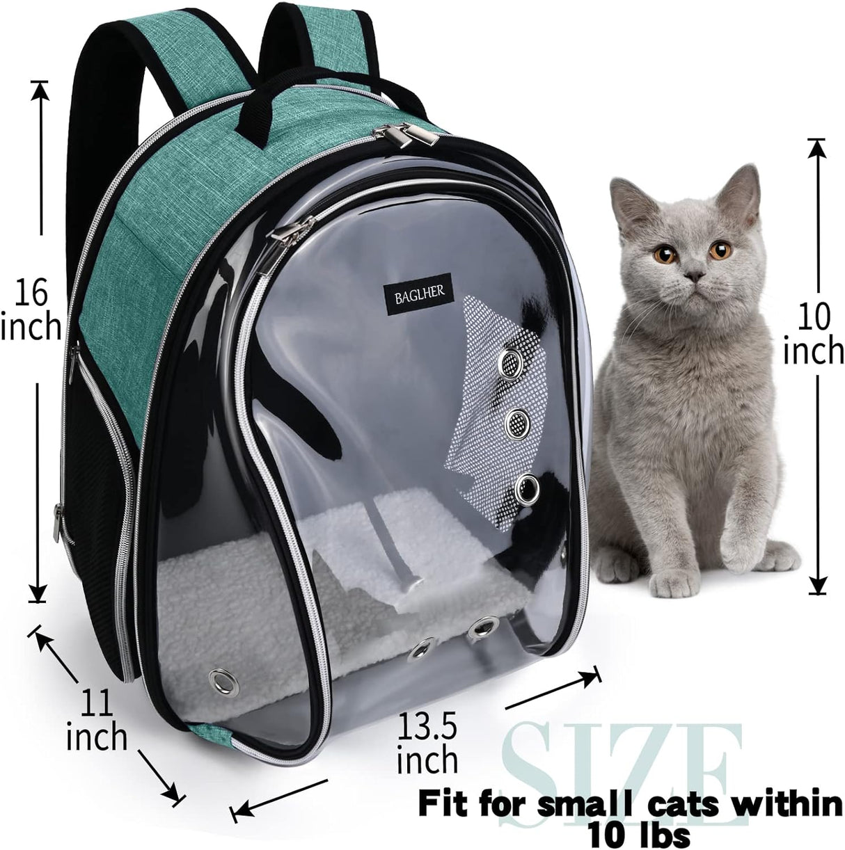 Mochila transportadora de gatos de burbujas