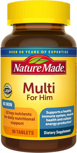 Tabletas de multivitaminas Nature Made para hombre, 90 tabletas para la ayuda nutricional diaria