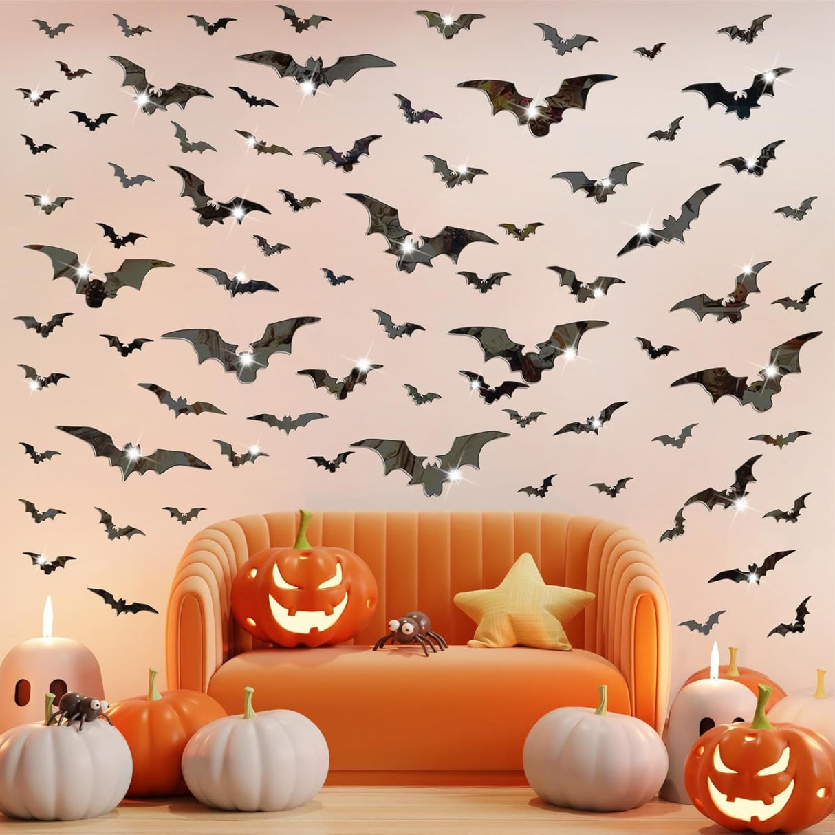 Stickers de Murciélago 3D Halloween, Decoración Removible
