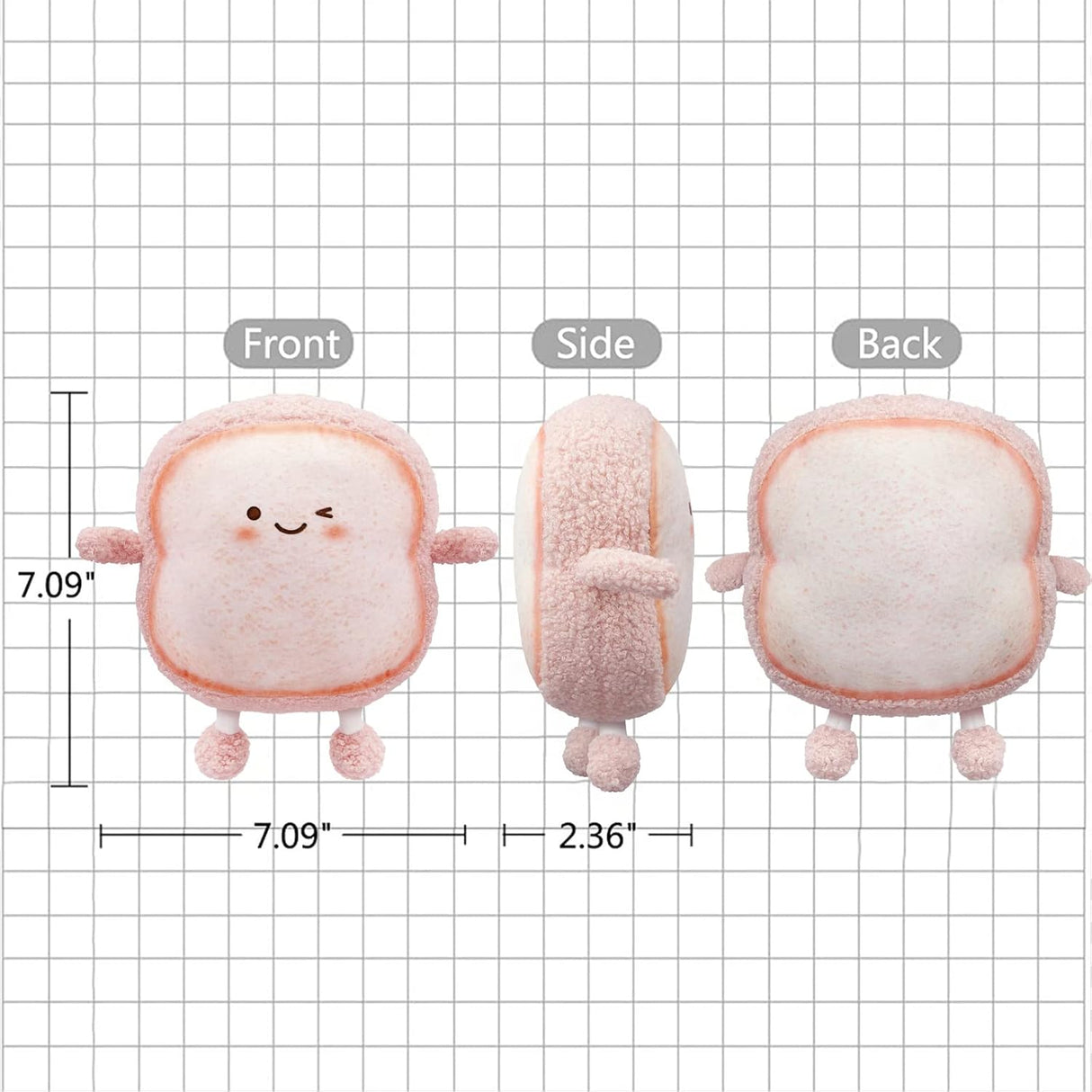 Peluche de pan tostado rosado