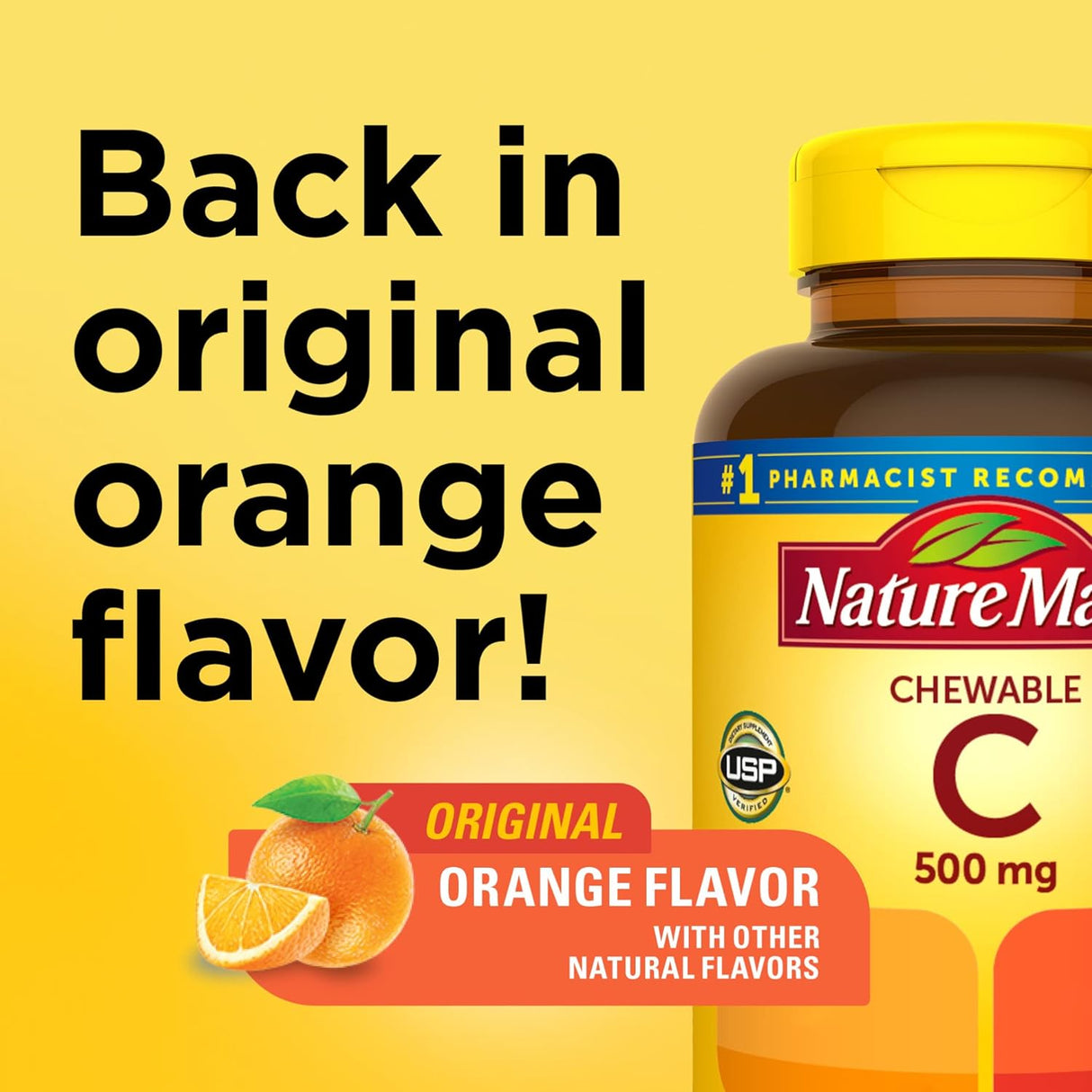 Suplemento Vitamina C masticable de 500 mg  inmunológico 150