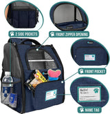 Mochila de lujo para gatos entrada de dos caras azul