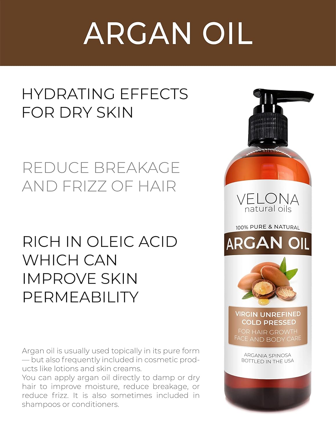 Aceite de Argán 100% Puro y Natural Cuidado del Cabello