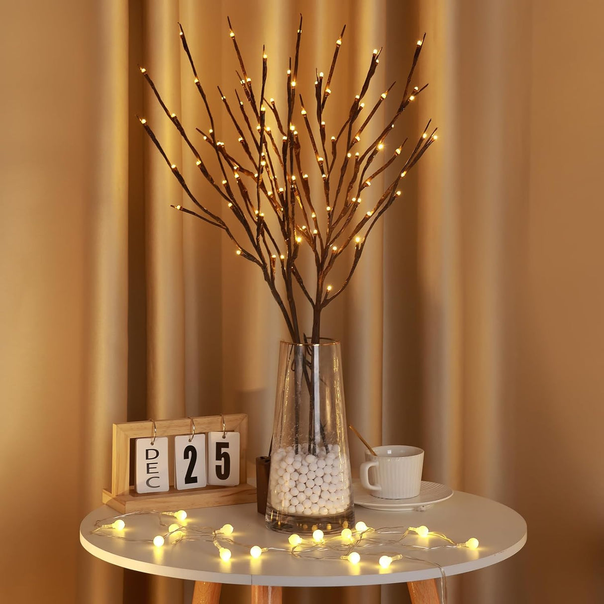 Árbol de Navidad Jcocylse 29.7 con 20 luces LED, 4 pcs