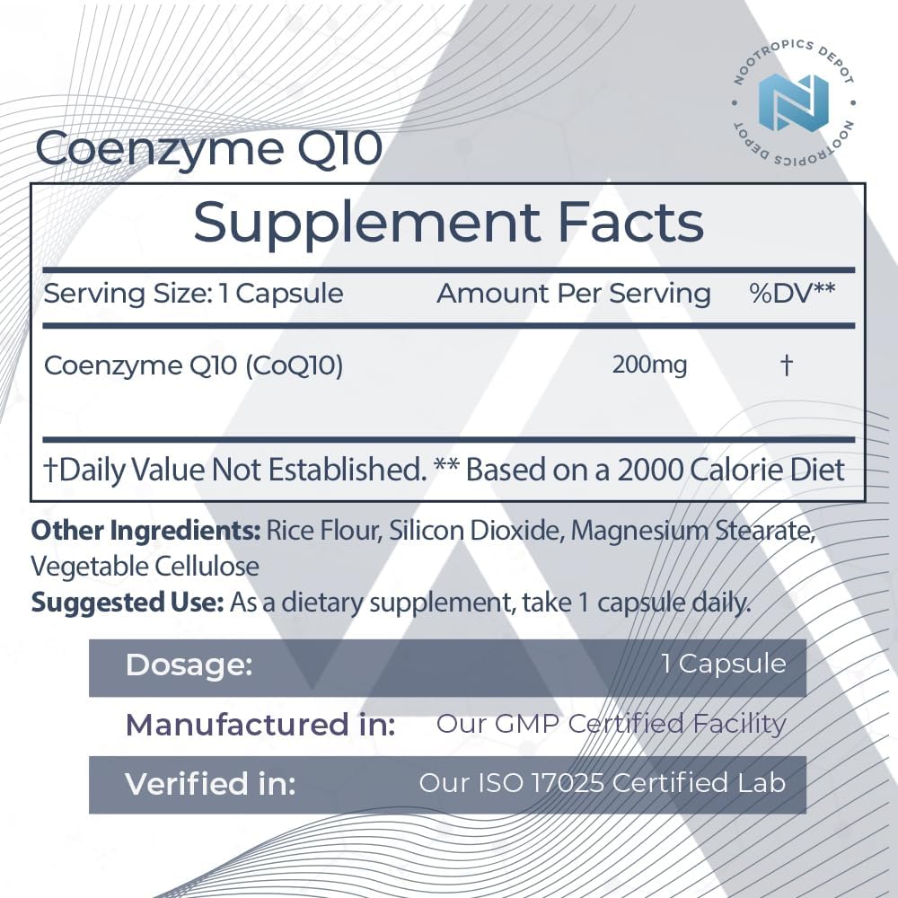 Coenzima Q10 Capsulas Nootropics Depot 200mg 60u