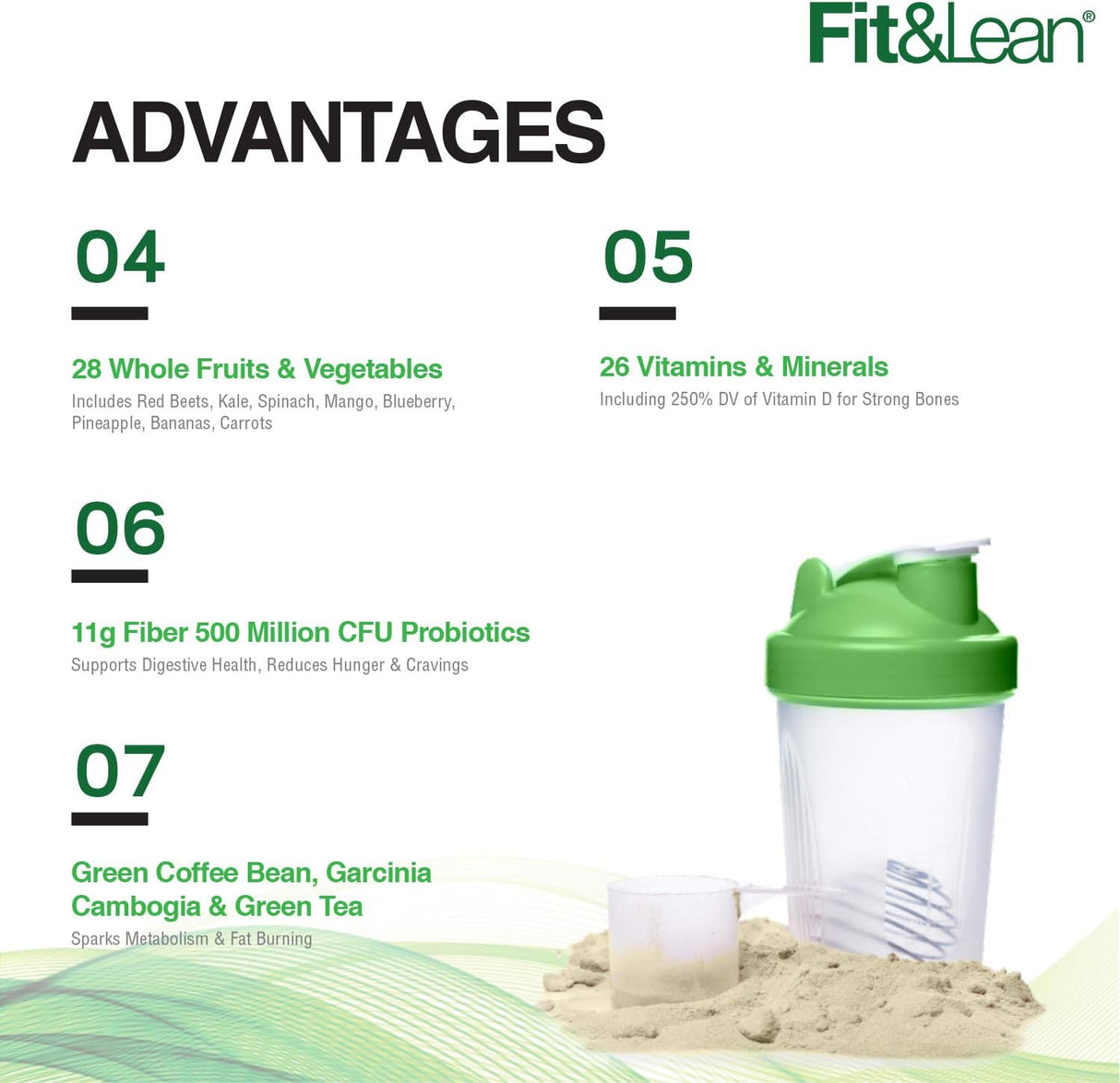 Suplemento Batido con proteínas fibra probióticos 1 libra