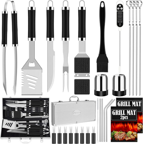 Juego de Utensilios de BBQ ROMANTICIST, Acero Inoxidable, 30pcs