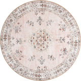 Alfombra redonda lavable a máquina de 4 pies suave floral