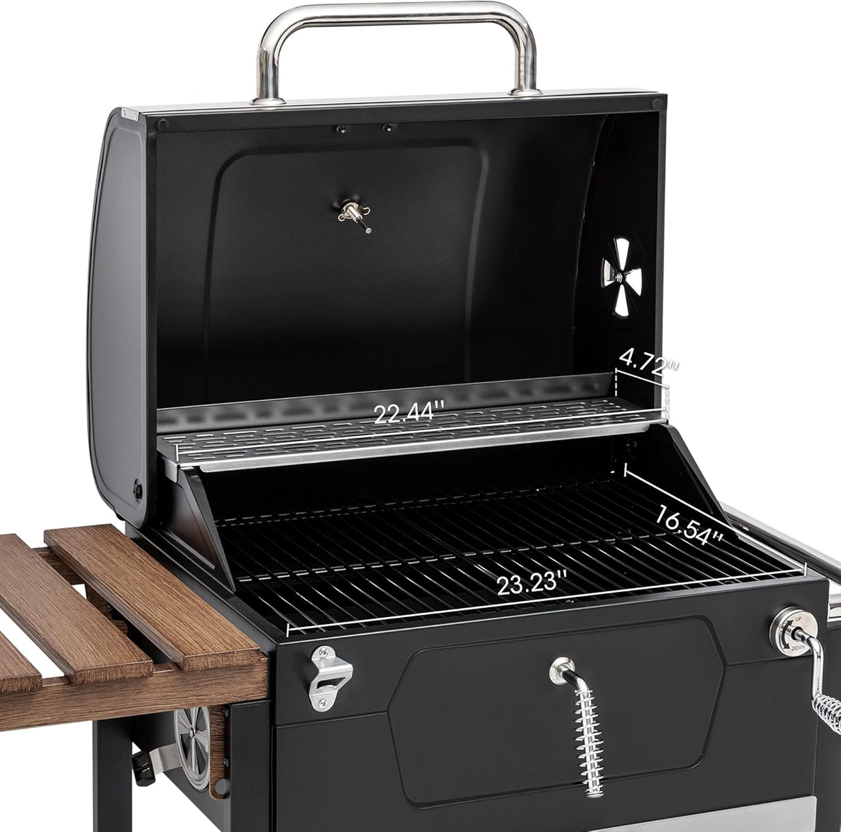 Parrilla de carbón de 24 pulgadas ahumador de barbacoa