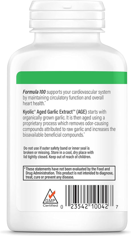Suplemento Cápsulas con extractos de ajo añejado Kyolic 200u