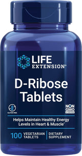 D-Ribosa Vida Extensión con Calcio, Energía, 100 Veganas