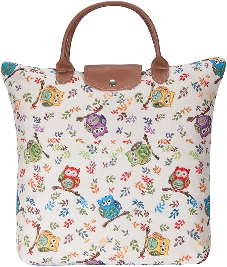 Bolsa Signare rectangular con diseño buhos y flores