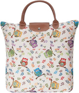 Bolsa Signare rectangular con diseño buhos y flores