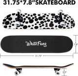 Patineta completa 31 x 7.88, 7 capas de arce, doble kick