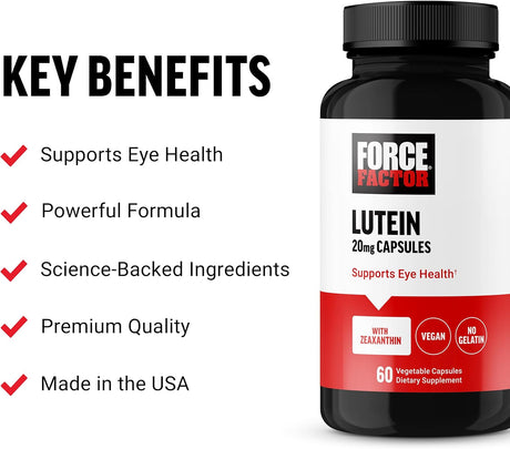 FORCE FACTOR Suplementos de luteína y zeaxantinac 60 un