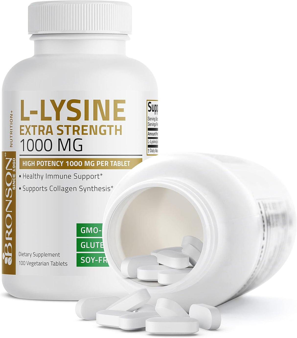 Suplemento Bronson L-Lisina Extra Strength 1000 mg 100 tab