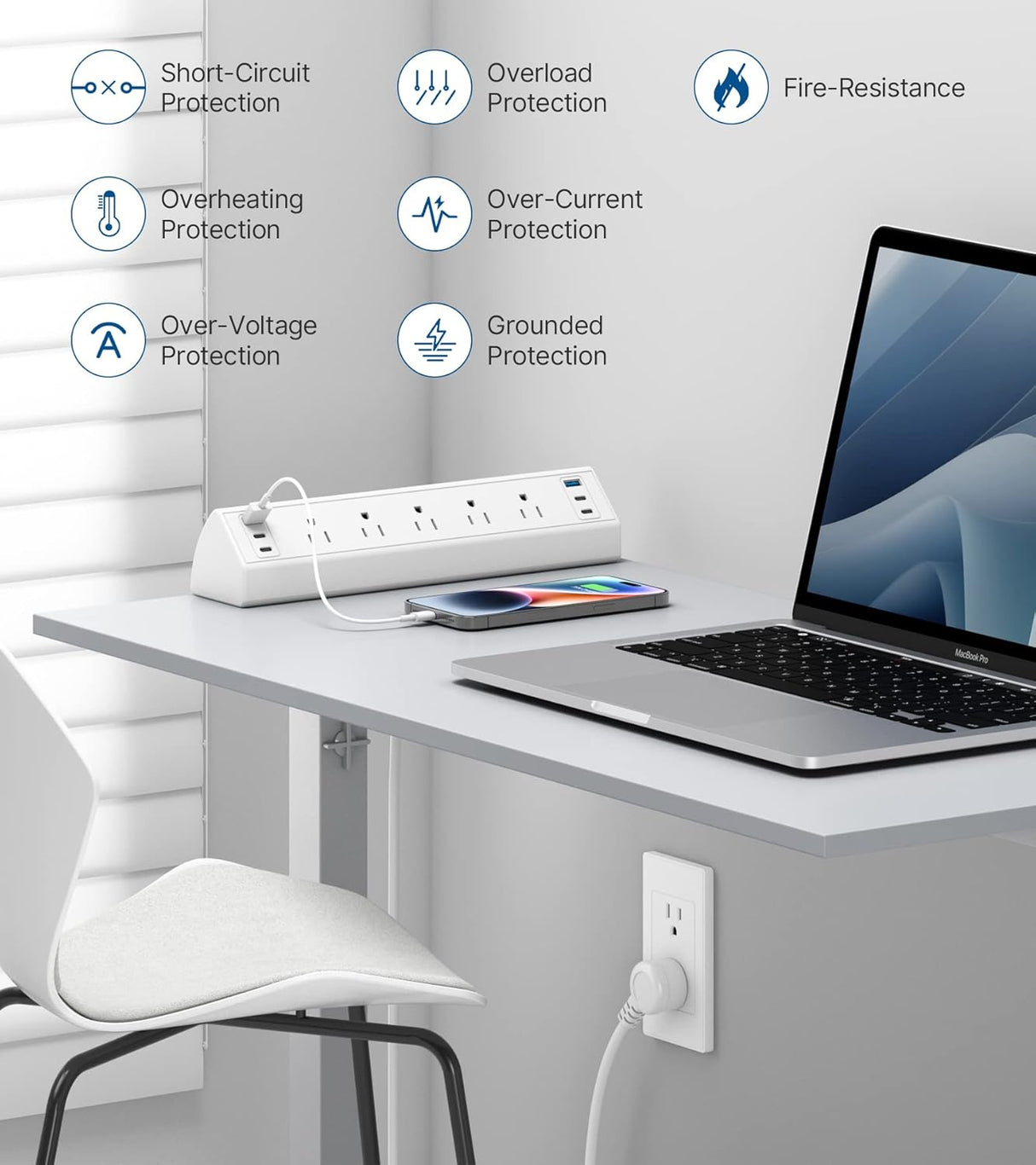 Regleta de alimentación USB C, estación de carga rápida total