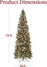 Árbol de Navidad 7.5ft Best Choice Products, Flocked, Modelo Slim