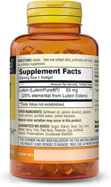 MASON NATURAL Luteína 20 mg con Vitamina E - 30 Cápsulas
