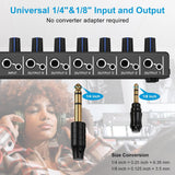 Amplificador de auriculares estéreo 6 canales con potenciador de graves