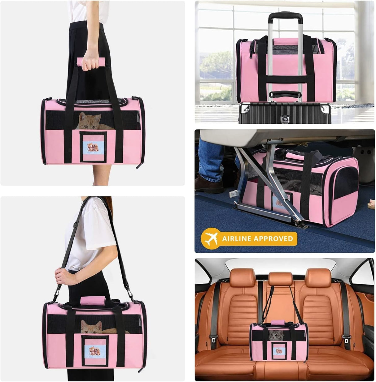 Transportín Suave Oeko-TEX para Gato y Perro Pequeño - Aprobado TSA
