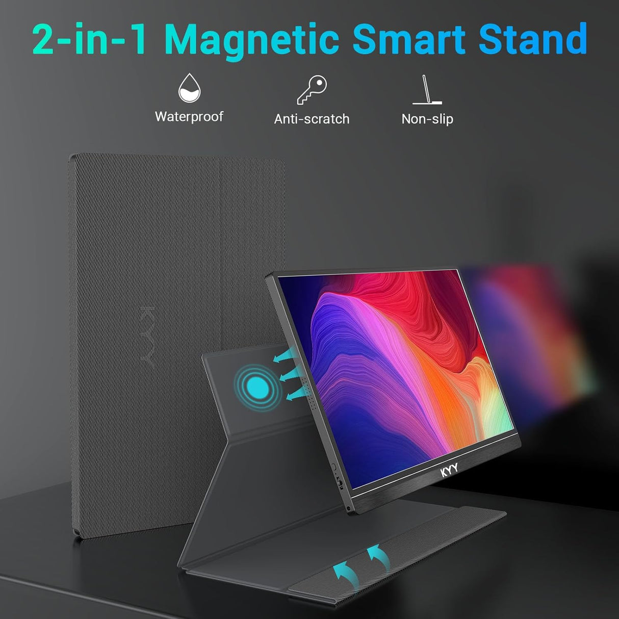 Monitor portátil KYY 15.6'' FHD 1080P USB-C HDMI, ultradelgado