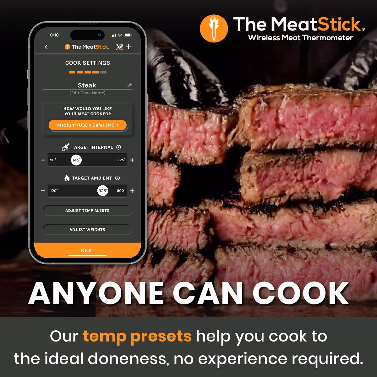 Termómetro Inalámbrico para Carne MeatStick - Grilling y Horno