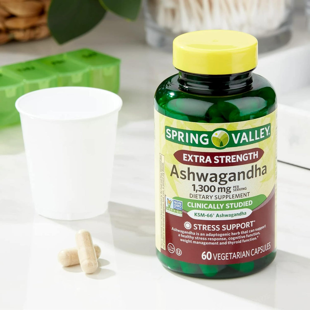 Suplemento de Ashwagandha KSM-66 1300mg - Spring Valley