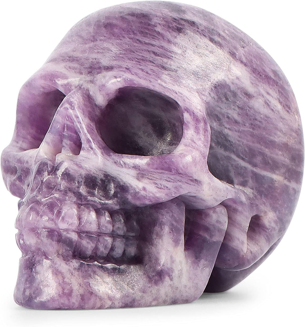 Calavera de Cristal Esqueleto de Lepidolita para Decoración