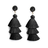 Aretes de borla de colores diseño bohemio para mujer