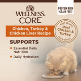 Alimento húmedo natural sin granos para gatos, paté de hígado