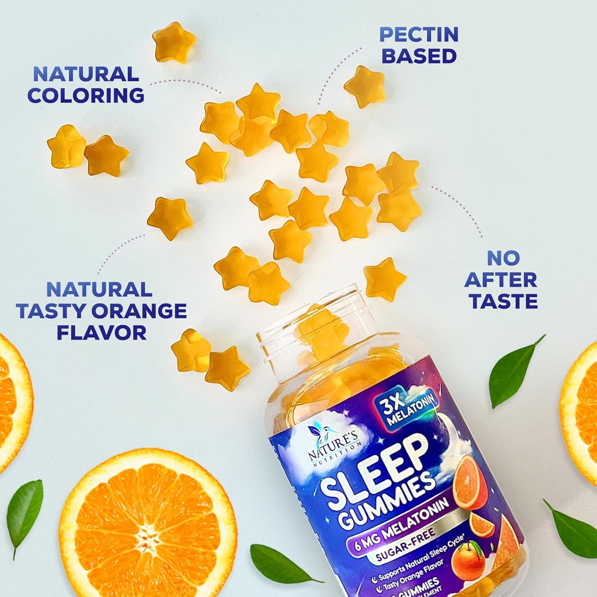 Gomitas de Melatonina Sin Azúcar 6 mg - 120 Gummies Extra Fuerza