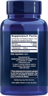 L-Glutamina Life Extension, Aminoácido para Músculos e Inmunidad, 100 g