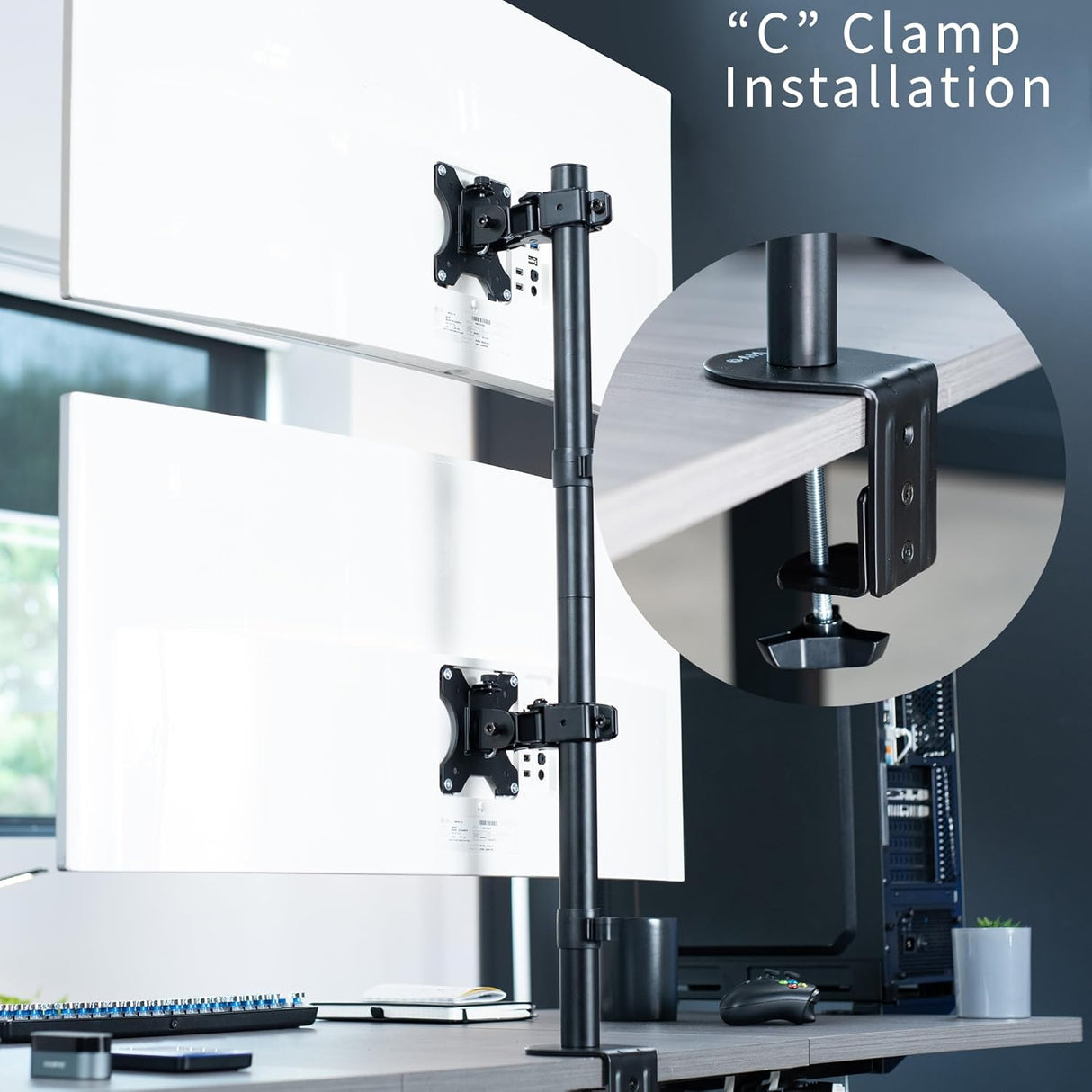 Soporte Doble para Monitores Ultra Anchos VIVO, STAND-V200R