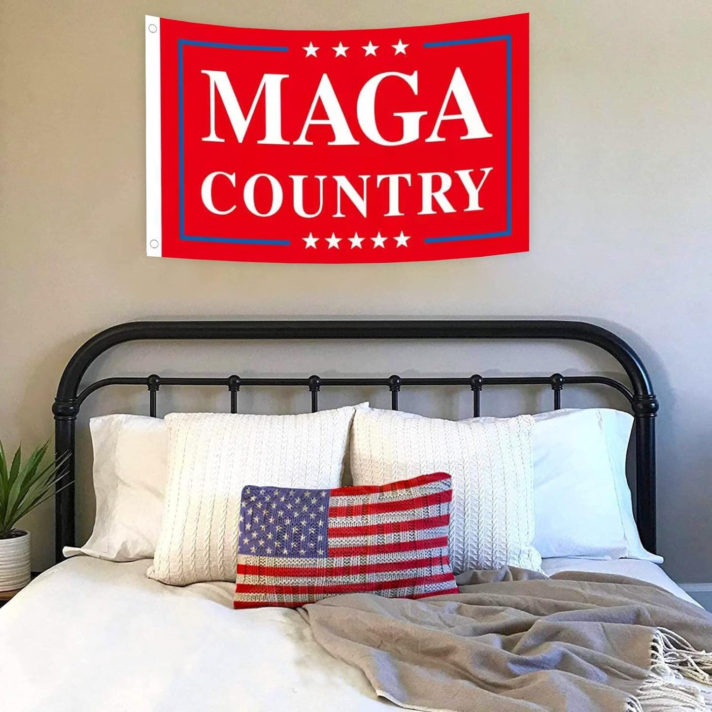 Bandera de campo anti Joe Biden MAGA, Donald Trump 2024 Republicano Make America Great Again - Decoraciones de pancartas ultra maga extremistas divertidas de 3 x 5 pies para exteriores