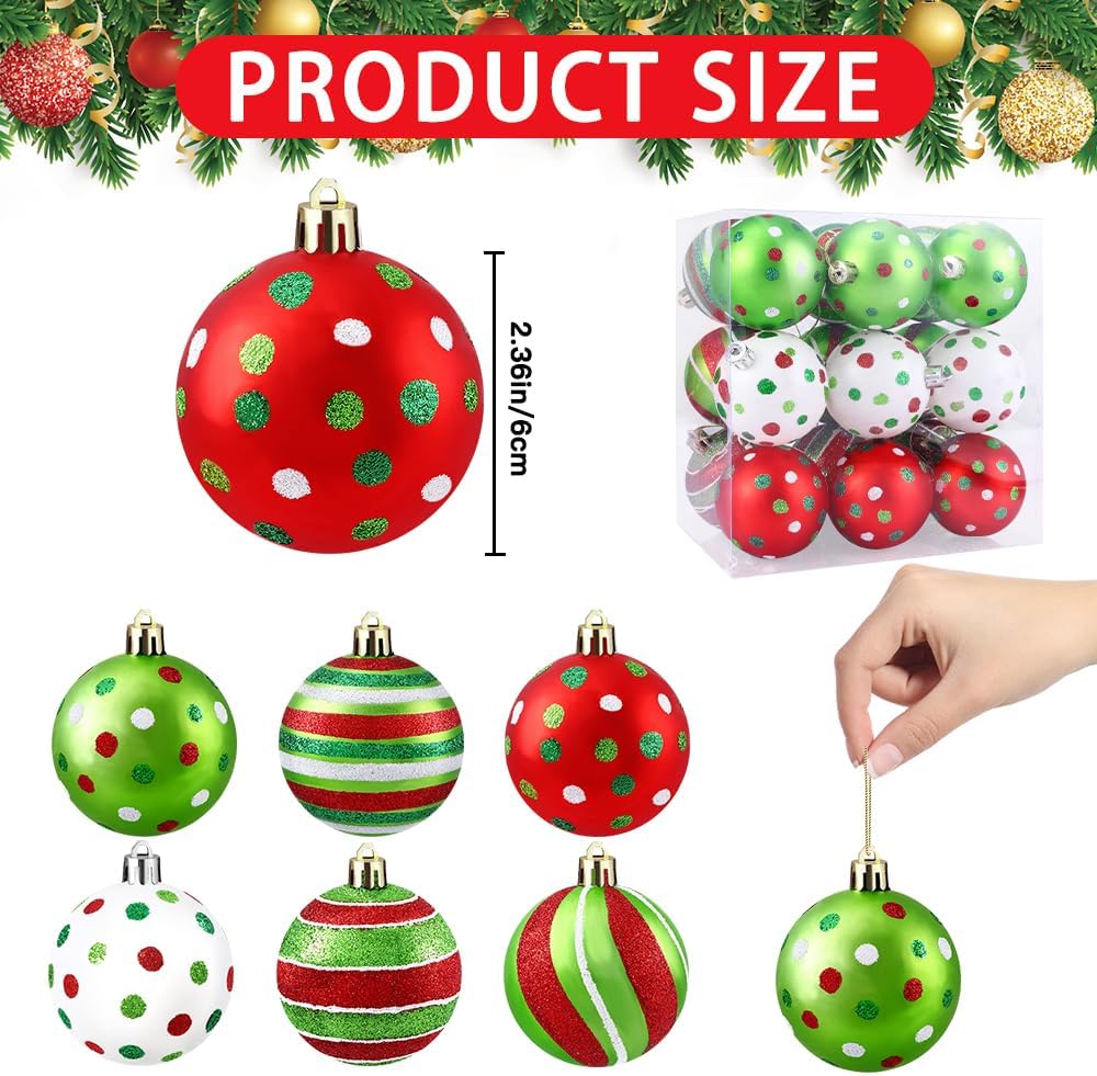 Brillante adornos Bolas de Navidad 18pcs 2.4 Pulgadas