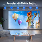 Proyector Mini AuKing Full HD 1080P, Compatible HDMI/USB