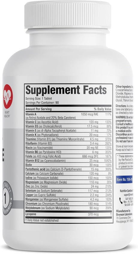 Multivitamínico Completo Bronson ONE Daily 50+ 90 Tabletas