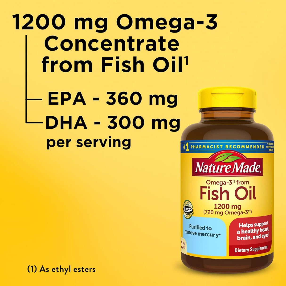 Aceite de Pescado Omega 3 Nature Made 1200 mg 100 Softgels