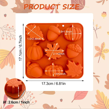 Molde de Silicona 3D Calabaza 2PCS Otoño Decoración Repostería