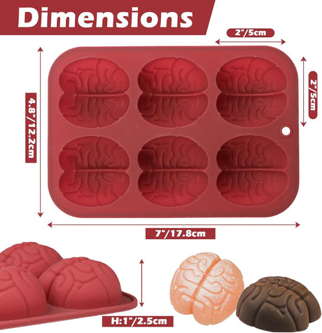 Moldes de Silicona Cerebro Kamehame, 2 Pcs para Halloween